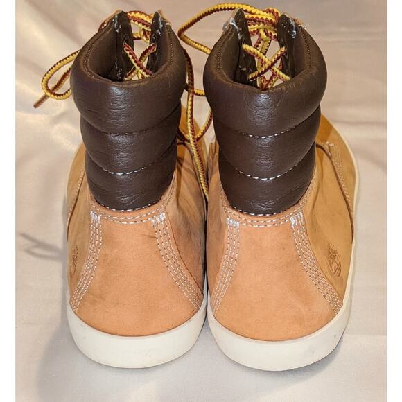 Timberland Women's Londyn Wheat Nubuck Leather Boots Booties Lace-up Size 7 GUC - Picture 4 of 9